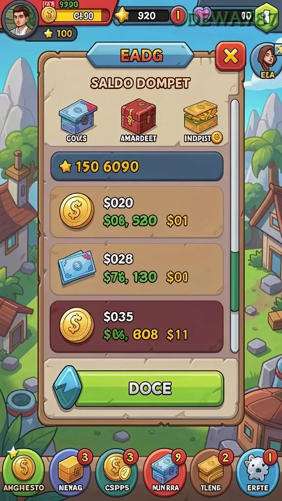 Cuplikan layar INC777 — menu navigasi